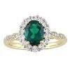 Stella Grace 14k Gold Lab-Created Emerald, White Topaz And Diamond Accent Vintage Ring