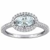 Stella Grace 10k White Gold Aquamarine & 1/4 Carat T.W. Diamond Halo Ring