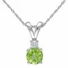 Stella Grace 10k White Gold Peridot & Diamond Accent Pendant Necklace