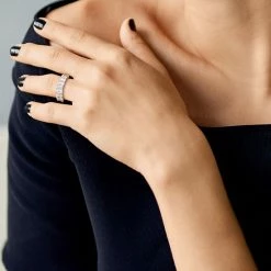 Stella Grace 10k White Gold 2 3/4 Carat T.W. Lab-Created Moissanite Baguette Ring -Stella Grace Sales unnamed file 426