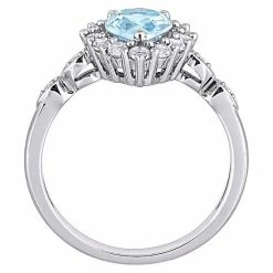 Stella Grace 10K White Gold Blue Topaz, Lab-Created White Sapphire & Diamond Accent Ring -Stella Grace Sales unnamed file 4270