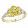 Stella Grace 10K Gold Yellow Sapphire & 1/6 Carat T.W. Diamond Flower Ring