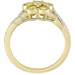 Stella Grace 10K Gold Yellow Sapphire & 1/6 Carat T.W. Diamond Flower Ring -Stella Grace Sales unnamed file 4272