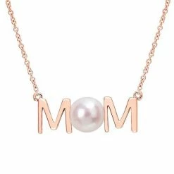 Stella Grace 10k Rose Gold Freshwater Cultured Pearl "Mom" Necklace