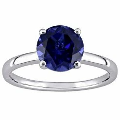 Stella Grace 10k White Gold Lab-Created Sapphire Solitaire Ring