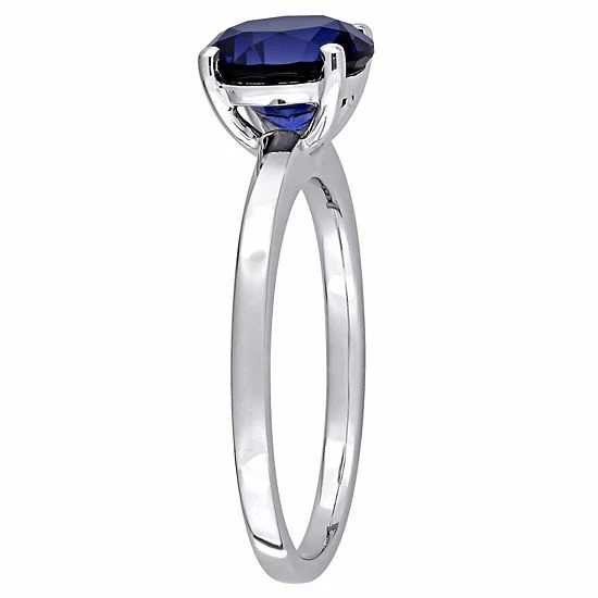 Stella Grace 10k White Gold Lab-Created Sapphire Solitaire Ring 2 Stella Grace 10k White Gold Lab-Created Sapphire Solitaire Ring - Image 2