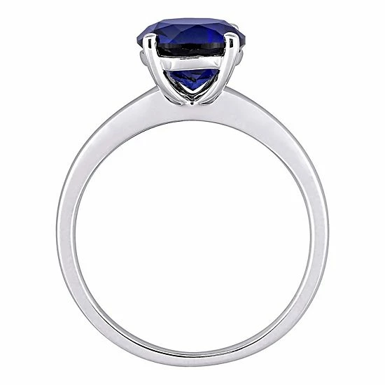 Stella Grace 10k White Gold Lab-Created Sapphire Solitaire Ring 3 Stella Grace 10k White Gold Lab-Created Sapphire Solitaire Ring - Image 3
