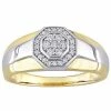 Stella Grace Men's 10k Gold Two Tone 1/4 Carat T.W. Diamond Octagonal Ring