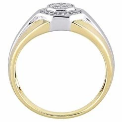 Stella Grace Men's 10k Gold Two Tone 1/4 Carat T.W. Diamond Octagonal Ring -Stella Grace Sales unnamed file 436