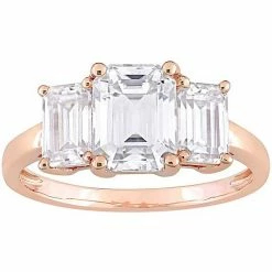 Stella Grace 10k Rose Gold Lab-Created Moissanite 3-Stone Engagement Ring