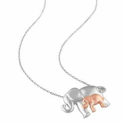 Stella Grace 2-Tone Sterling Silver Diamond Accent Double Elephant Pendant Necklace 4 Stella Grace 2-Tone Sterling Silver Diamond Accent Double Elephant Pendant Necklace -Stella Grace Sales unnamed file 4403