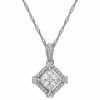 Stella Grace 10k White Gold 1/10 Carat Diamond & Moissanite Pendant Necklace