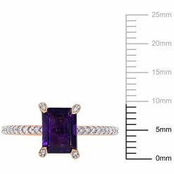 Stella Grace 10k Rose Gold 1/10 Carat T.W. Diamond & Amethyst Ring -Stella Grace Sales unnamed file 4434