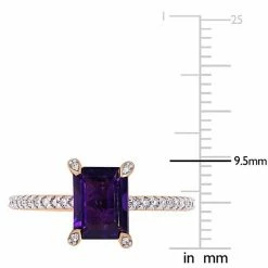 Stella Grace 10k Rose Gold 1/10 Carat T.W. Diamond & Amethyst Ring -Stella Grace Sales unnamed file 4435