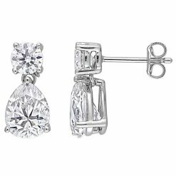 Stella Grace Sterling Silver 5 Carat T.W. Lab-Created Moissanite Teardrop Stud Earrings