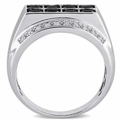 Stella Grace Men's Sterling Silver 1 Carat T.W Black & White Diamond Double Row Ring 6 Stella Grace Men's Sterling Silver 1 Carat T.W Black & White Diamond Double Row Ring -Stella Grace Sales unnamed file 4458