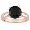 Stella Grace 10k Rose Gold 3 Carat T.W. Round Black Diamond Solitaire Engagement Ring