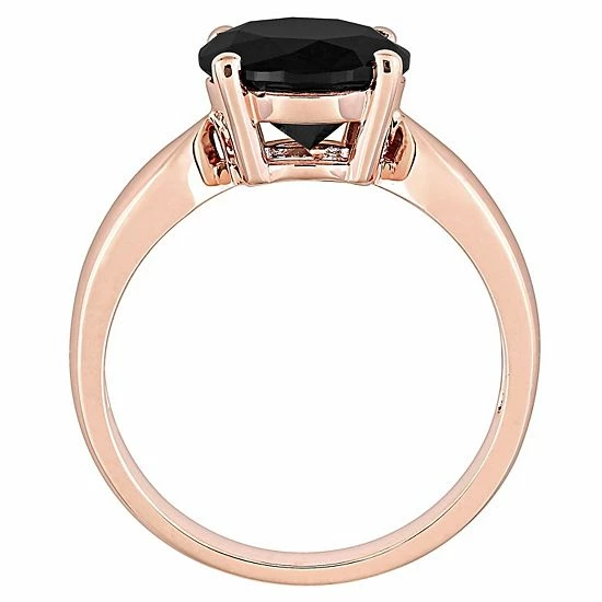 Stella Grace 10k Rose Gold 3 Carat T.W. Round Black Diamond Solitaire Engagement Ring 3 Stella Grace 10k Rose Gold 3 Carat T.W. Round Black Diamond Solitaire Engagement Ring - Image 3