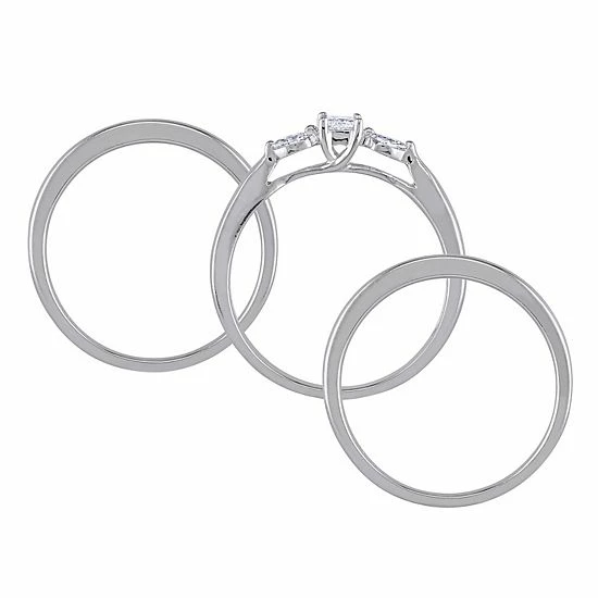 Stella Grace 10k White Gold 1/4 Carat T.W. Diamond 3-Piece Engagement Ring Set 3 Stella Grace 10k White Gold 1/4 Carat T.W. Diamond 3-Piece Engagement Ring Set - Image 3
