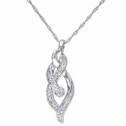 Stella Grace 10k White Gold 1/10 Carat T.W. Diamond Twist Pendant