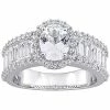 Stella Grace 10k White Gold Lab-Created White Sapphire Oval Engagement Ring
