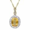Stella Grace 14k Gold Citrine, White Topaz & Diamond Accent Vintage Pendant Necklace