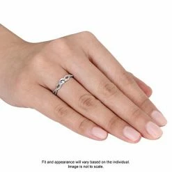 Stella Grace 10k White Gold Lab-Created White Sapphire & 1/10 Carat T.W. Diamond Swirl Ring -Stella Grace Sales unnamed file 4540