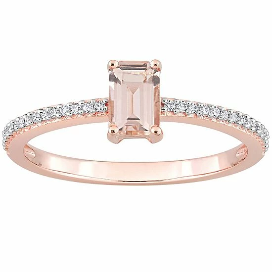 Stella Grace 10k Rose Gold Morganite & Diamond Accent Promise Ring 1 Stella Grace 10k Rose Gold Morganite & Diamond Accent Promise Ring