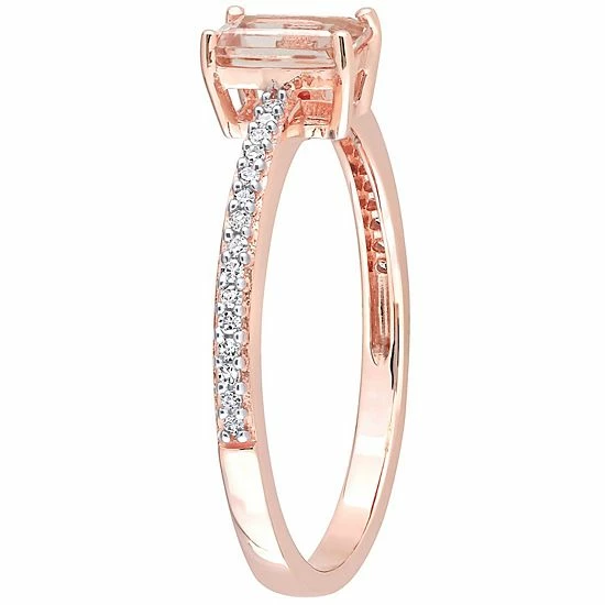 Stella Grace 10k Rose Gold Morganite & Diamond Accent Promise Ring 2 Stella Grace 10k Rose Gold Morganite & Diamond Accent Promise Ring - Image 2