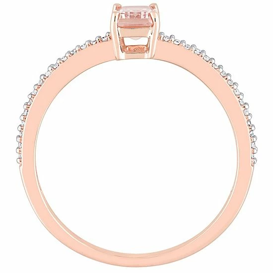 Stella Grace 10k Rose Gold Morganite & Diamond Accent Promise Ring 3 Stella Grace 10k Rose Gold Morganite & Diamond Accent Promise Ring - Image 3