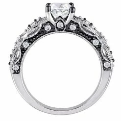 Stella Grace 10k White Gold Lab-Created White Sapphire & Diamond Accent Filigree Engagement Ring -Stella Grace Sales unnamed file 4594