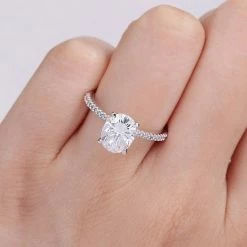 Stella Grace 2 Ct. T.W. Oval Cut Lab-Created Moissanite & 1/10 Ct. T.W. Diamond Engagement Ring -Stella Grace Sales unnamed file 46