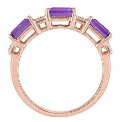 Stella Grace 10k Rose Gold Amethyst & White Topaz Baguette Ring -Stella Grace Sales unnamed file 4608