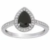Stella Grace 10k White Gold 1 1/4 Carat T.W. Black & White Diamond Teardrop Engagement Ring