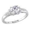 Stella Grace 10K White Gold White Topaz & Diamond Accent Ring