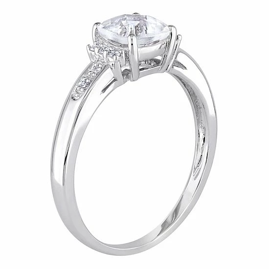 Stella Grace 10K White Gold White Topaz & Diamond Accent Ring 2 Stella Grace 10K White Gold White Topaz & Diamond Accent Ring - Image 2