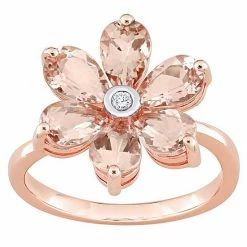 Stella Grace 10k Rose Gold Morganite & Diamond Accent Flower Ring