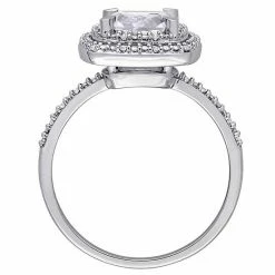 Stella Grace 10k White Gold Lab-Created White Sapphire & 1/10 Carat T.W Halo Engagement Ring -Stella Grace Sales unnamed file 4710
