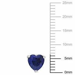 Stella Grace Sterling Silver & Gemstone Heart Stud Earrings Created Blue Sapphire -Stella Grace Sales unnamed file 472