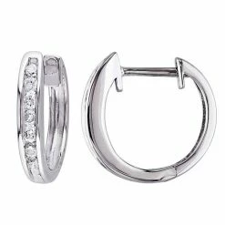 Stella Grace 10k White Gold 1/4 Carat T.W. Diamond Hoop Earrings