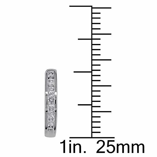 Stella Grace 10k White Gold 1/4 Carat T.W. Diamond Hoop Earrings 4 Stella Grace 10k White Gold 1/4 Carat T.W. Diamond Hoop Earrings - Image 4