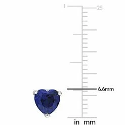 Stella Grace Sterling Silver & Gemstone Heart Stud Earrings Created Blue Sapphire -Stella Grace Sales unnamed file 473