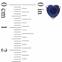 Stella Grace Sterling Silver & Gemstone Heart Stud Earrings Created Blue Sapphire -Stella Grace Sales unnamed file 474