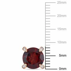 Stella Grace 10k Rose Gold 1/10 Carat T.W. Diamond & Garnet Stud Earrings -Stella Grace Sales unnamed file 4760
