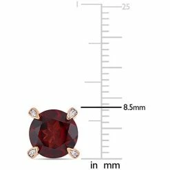 Stella Grace 10k Rose Gold 1/10 Carat T.W. Diamond & Garnet Stud Earrings -Stella Grace Sales unnamed file 4761