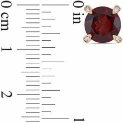 Stella Grace 10k Rose Gold 1/10 Carat T.W. Diamond & Garnet Stud Earrings -Stella Grace Sales unnamed file 4762