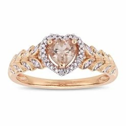 Stella Grace 10k Rose Gold Morganite & Diamond Accent Heart Ring