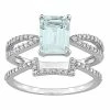 Stella Grace 14k White Gold Aquamarine & 1/3 Carat T.W. Diamond Split Shank Engagement Ring Set