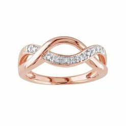 Stella Grace 1/10 Carat T.W. Diamond Pink Rhodium-Plated Sterling Silver Infinity Ring