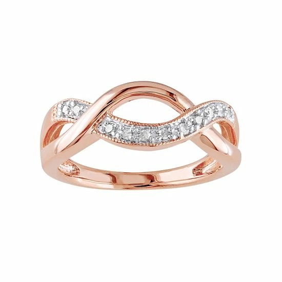 Stella Grace 1/10 Carat T.W. Diamond Pink Rhodium-Plated Sterling Silver Infinity Ring 1 Stella Grace 1/10 Carat T.W. Diamond Pink Rhodium-Plated Sterling Silver Infinity Ring